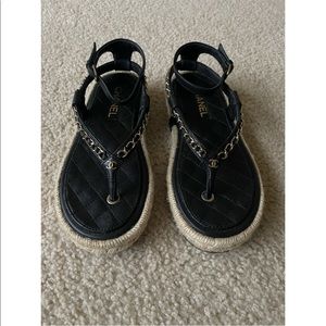 Chanel Lambskin 2021 Chain Of The Sun Sandals - Black SOLD OUT EVERYWHERE